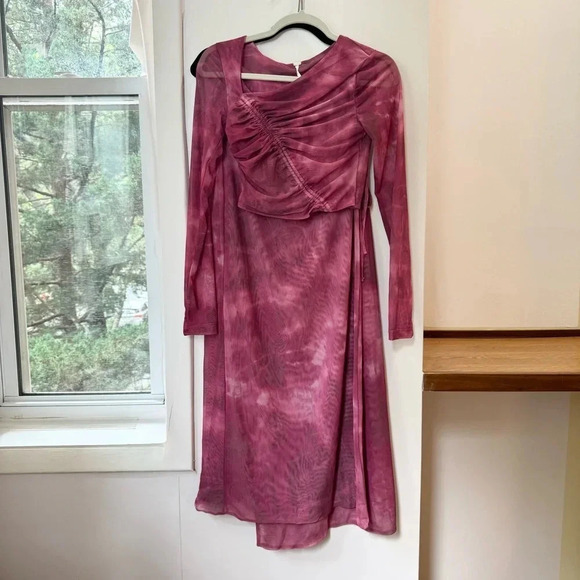 NWT Free People Supernova Set Two Piece Skirt Crop Top Long Sleeve Pink - Picture 1 of 15